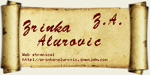 Zrinka Alurović vizit kartica